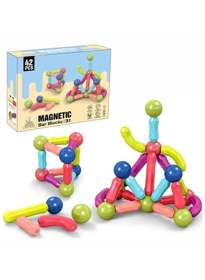 Magnetic Sticks and Balls Building Set – 42 Pieces - Image 1